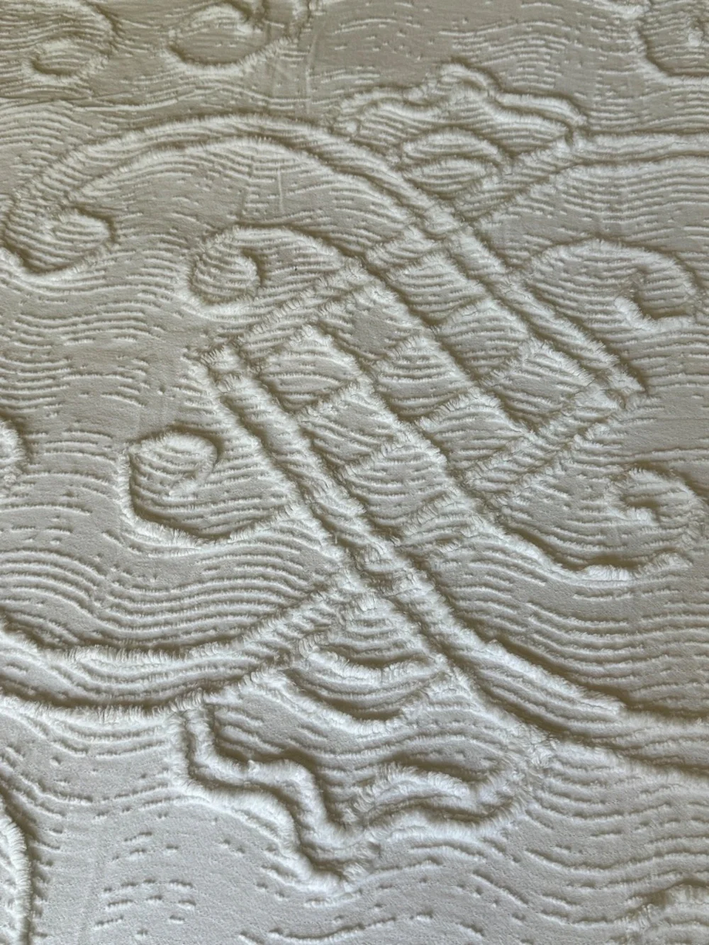 Vintage Chenille Bedspead White 74